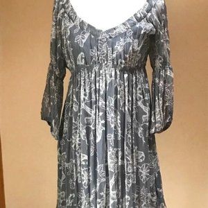 To The Max Dress Grey white gauze with slip  L